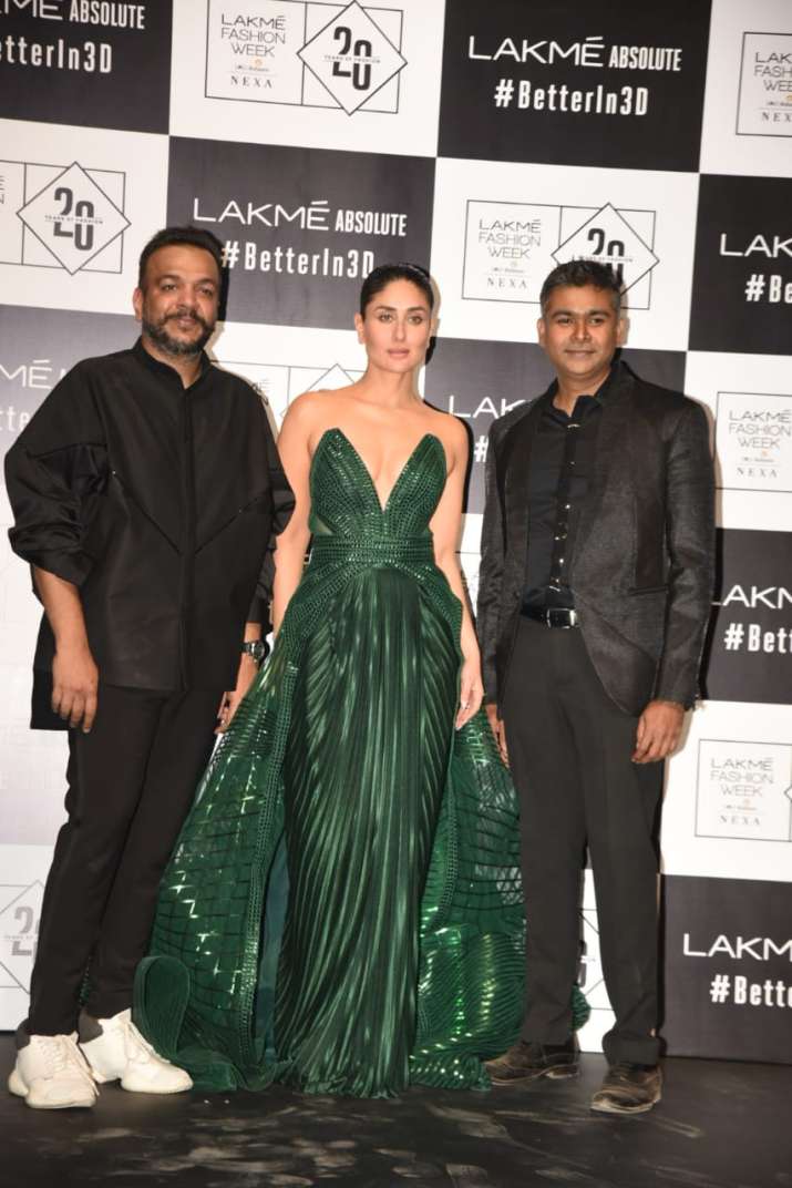 Kareena Kapoor Khan stuns in bright green ensemble with plunging neckline at Lakme Fashion Week