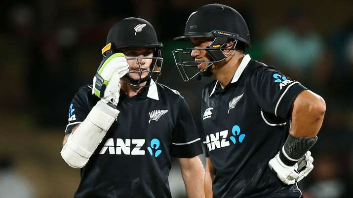 Tom Latham with Ross Taylor