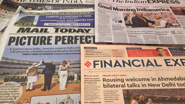 Trump In India Newspaper Headlines On Potus Visit India News India Tv