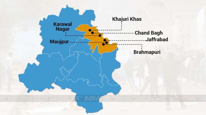 North East Delhi Map Map Shows Violence-Affected Areas In Northeast Delhi | India News – India Tv