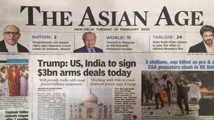 Trump In India Newspaper Headlines On Potus Visit India News India Tv