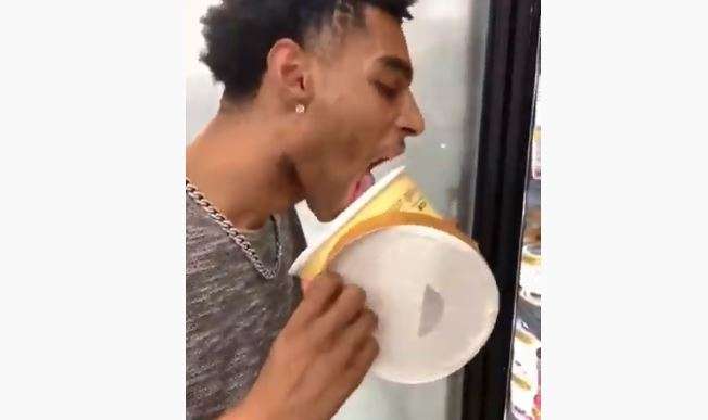 Surveillance cameras at the outlet showed he later took the