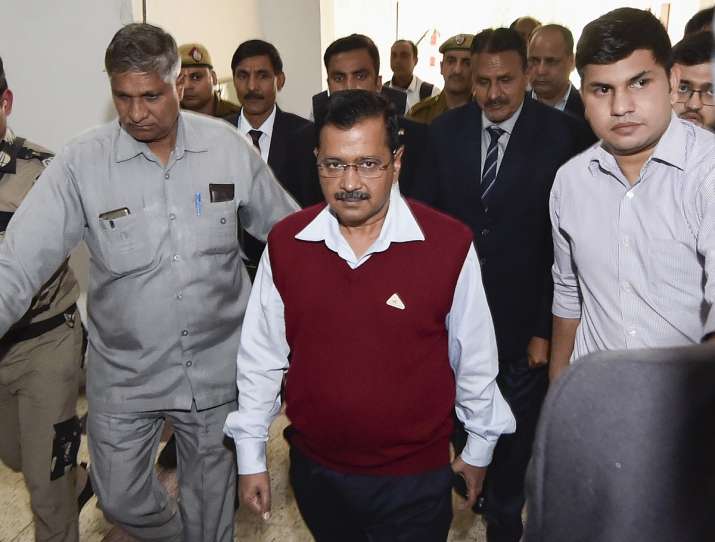Delhi CM Arvind Kejriwal arrives for a special session of