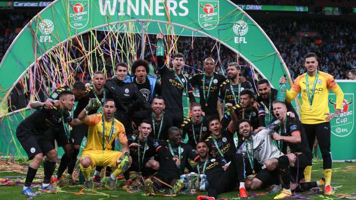 Manchester City beat Aston Villa to complete hat-trick of League Cup