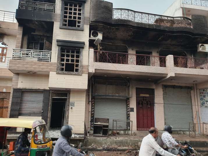 India Tv - One of the buildings near the school, which apparently came under attack on Feb 25