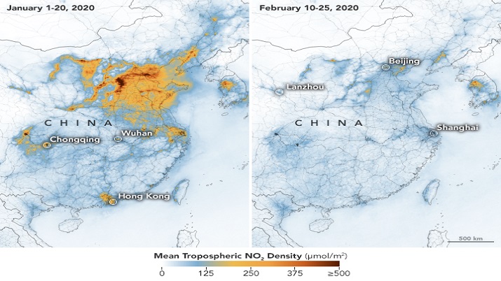 India Tv - NASA images show drop in China's air pollution after coronavirus lockdown