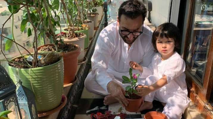 Taimur is busy gardening with dad Saif Ali Khan on 'Janata curfew' day