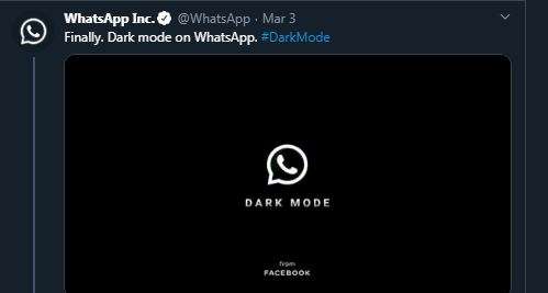 Whatsapp Rolls Out Dark Mode Twitter A Meme Fest Trending News
