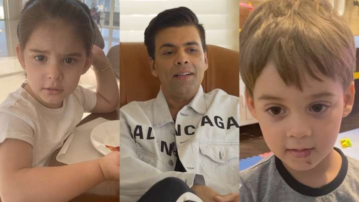 After films, Karan Johar's kids Yash, Roohi attack his singing after he croons 'Channa Mereya.' Watc