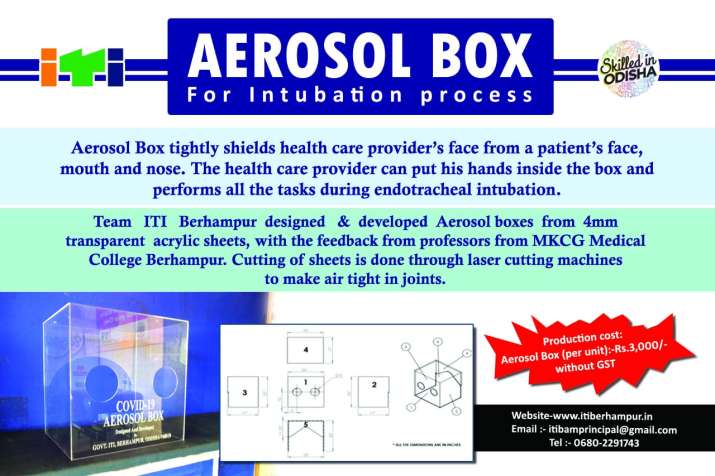 India Tv - ITI Berhampur develops low cost aerosol box and face shields to fight COVID-19
