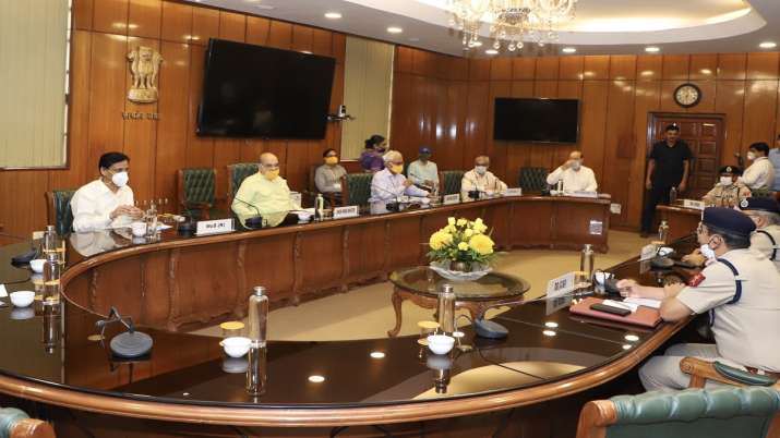 Union Home Minister Amit Shah during a review meeting with