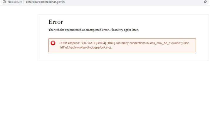 Bihar Board Official Website was down ahead of the Class 10
