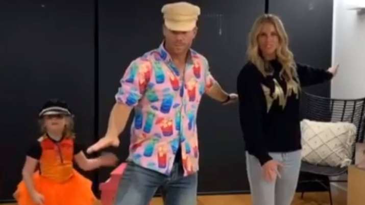 David Warner, his wife Candice and daughter
