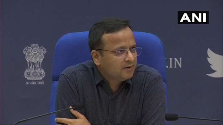 Luv Agarwal during the government's daily briefing on the