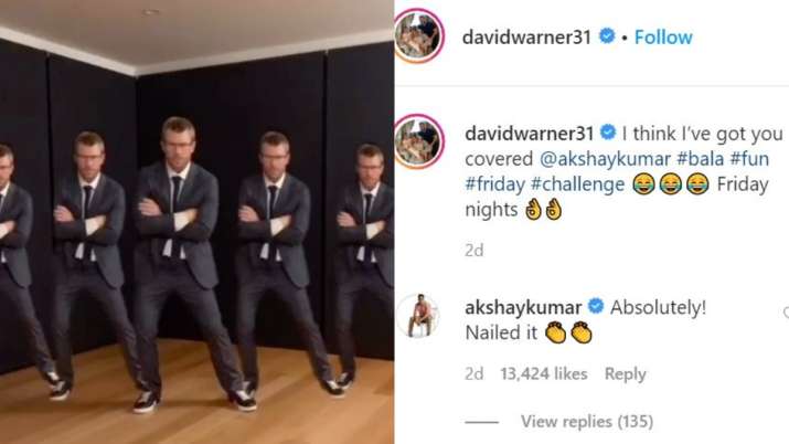 India Tv - Akshay Kumar reacts to cricketer David Warner's TikTok video on Bala song