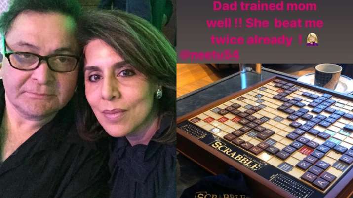 India Tv - Rishi Kapoor trained wife Neetu 'well' in scrabble, Riddhima Kapoor shares photo