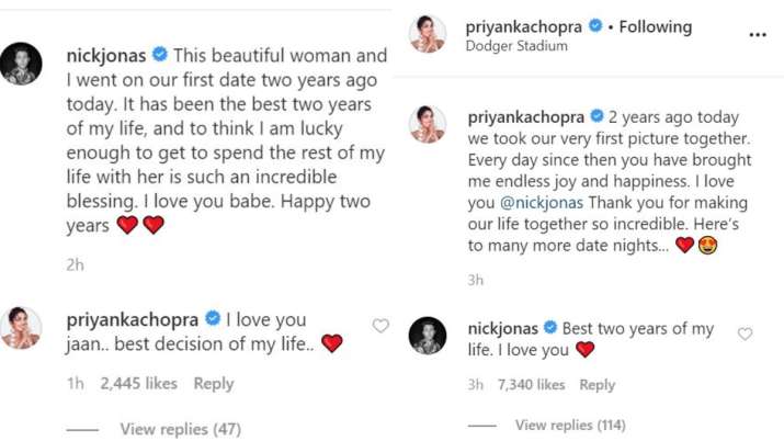 India Tv - Priyanka Chopra, Nick Jonas celebrate 2 years of being together