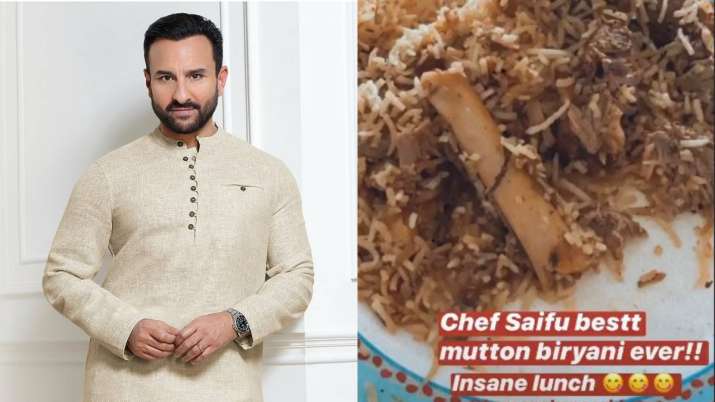 India Tv - Saif Ali Khan treats wife Kareena Kapoor Khan, her sister Karisma with mutton biryani on Eid-ul-Fitr