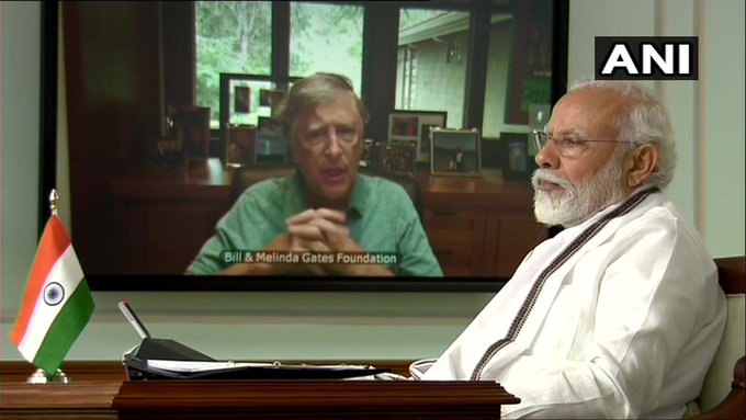PM Modi discusses COVID-19 situation and vaccine to cure it with Bill Gates