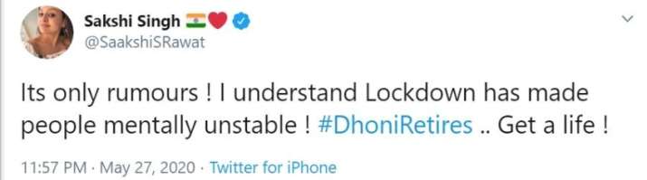 India Tv - Sakshi's tweet