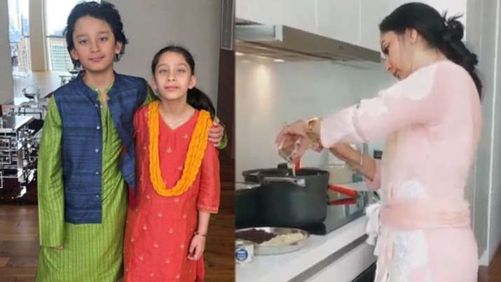 India Tv - Sanjay Dutt's wife Maanayata celebrates Eid with kids Shahraan and Iqra 