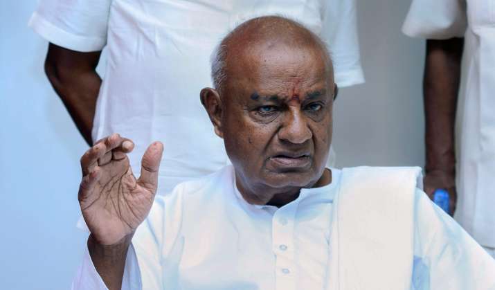 Deve Gowda files nomination for RS polls from Karnataka