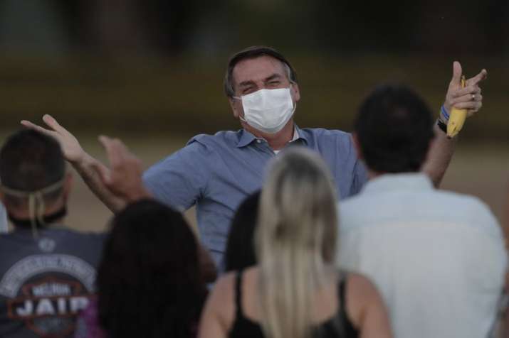 Brazil's President Jair Bolsonaro, who is infected with