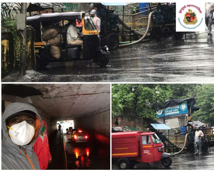 India Tv - BMC workers clear road in Dahisar