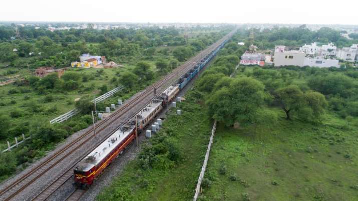 India Tv - The record 2.8 km long freight train was successfully operated by the Railways.