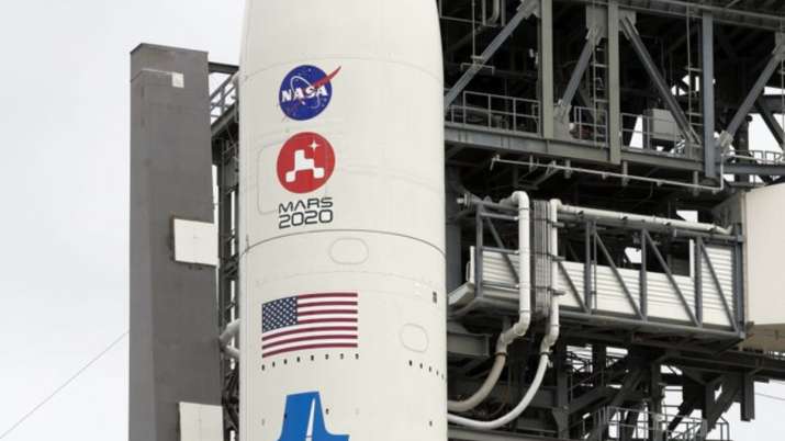 India Tv - A United Launch Alliance Atlas V rocket stands ready for launch on pad 41 at the Cape Canaveral Air 