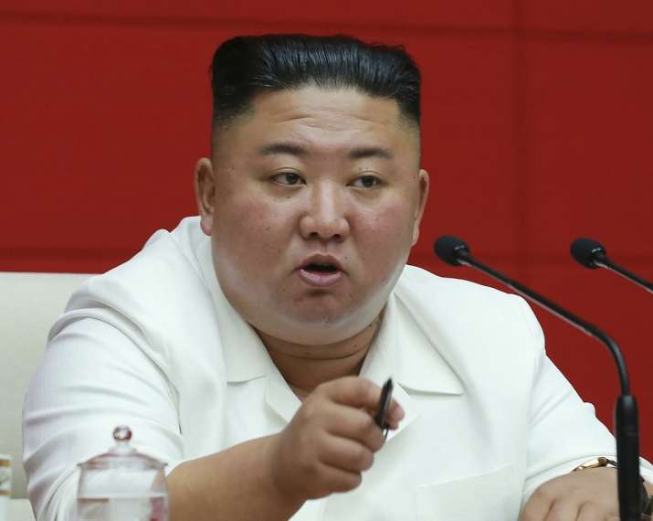 In this photo provided by the North Korean government, North Korean leader Kim Jong Un speaks during