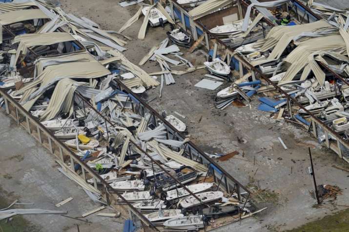 India Tv - A boat storage facility is destroyed Thursday, Aug. 27, 2020, after Hurricane Laura went through the