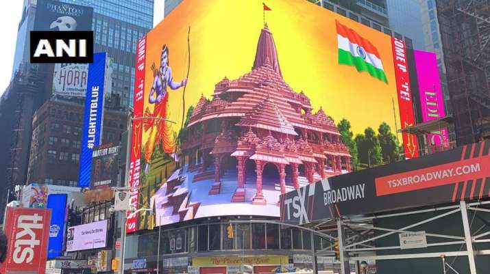 A billboard with an image of Lord Ram along with the Ram Mandir has gone live on New York's iconic Times Square as part of the Bhoomi Pujan celebratio