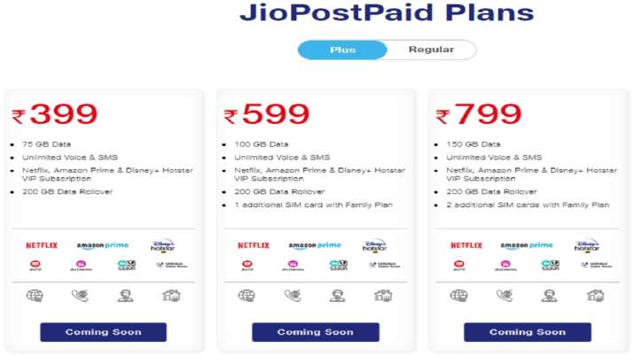 Jio New Postpaid Plans Netlfix Amazon Prime Disney Hotstar Free Airtel Vodafone Idea Share Fall Details Business News India Tv