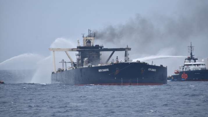 MT New Diamond catches fire again while being escorted by INS Sahyadri
