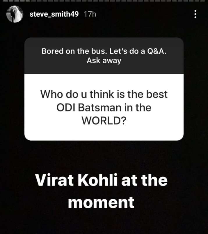 India Tv - Smith on Virat Kohli.