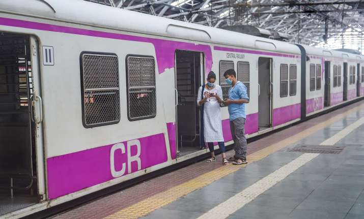 Mumbai: A train halts at Chatrapati Shivaji Maharaj