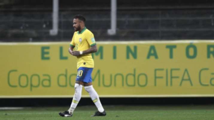 Brazil's Neymar leaves the field at the end of a qualifying