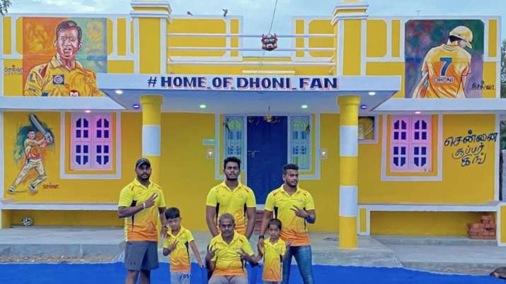MS Dhoni die-hard fan paints his home in CSK colour, makes Thala's portrait on wall