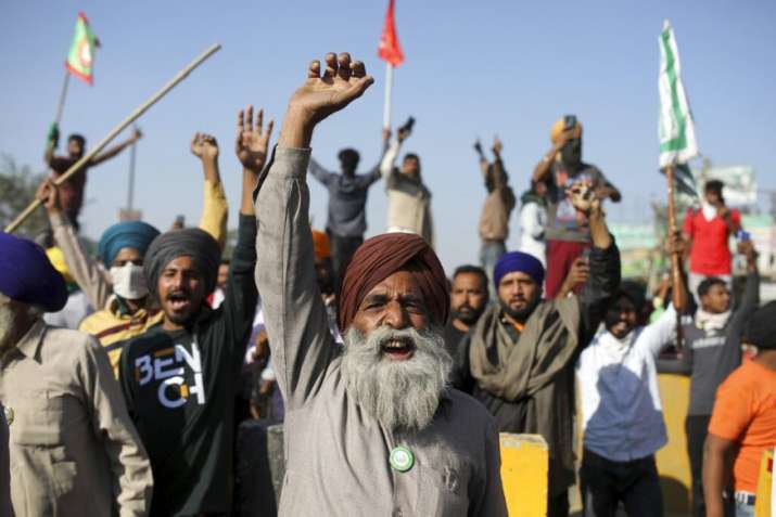 India Tv - Visuals from farmers' protest.