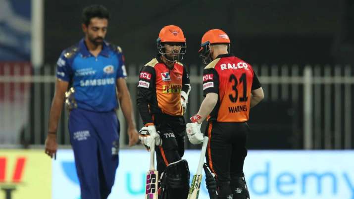 Live Cricket Score Sunrisers Hyderabad vs Mumbai Indians
