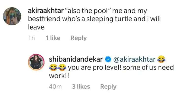 India Tv - Farhan's daughter Akira’s comment on Shibani's post