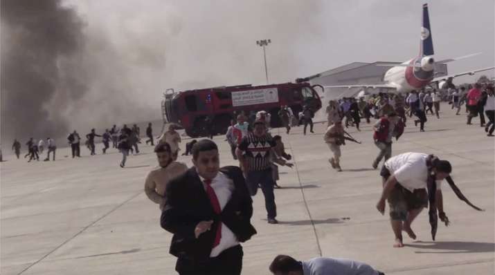 Aden airport massive explosion blast yemen deaths injured plane landing  latest news | World News – India TV