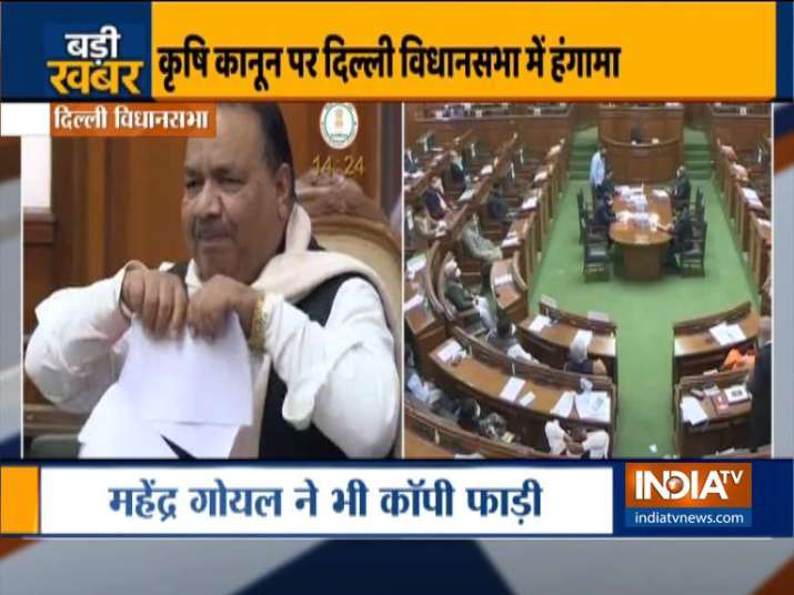 India Tv - farm laws, delhi assembly, aap mlas, arvind kejriwal, mahendra gupta 