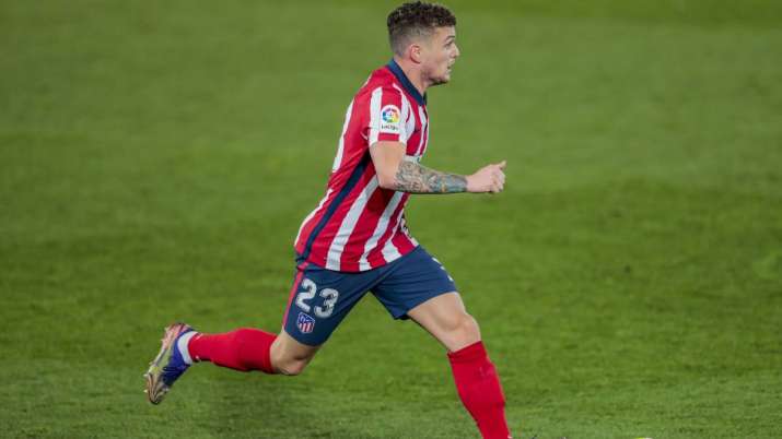 Atletico Madrid's Kieran Trippier runs with the ball during