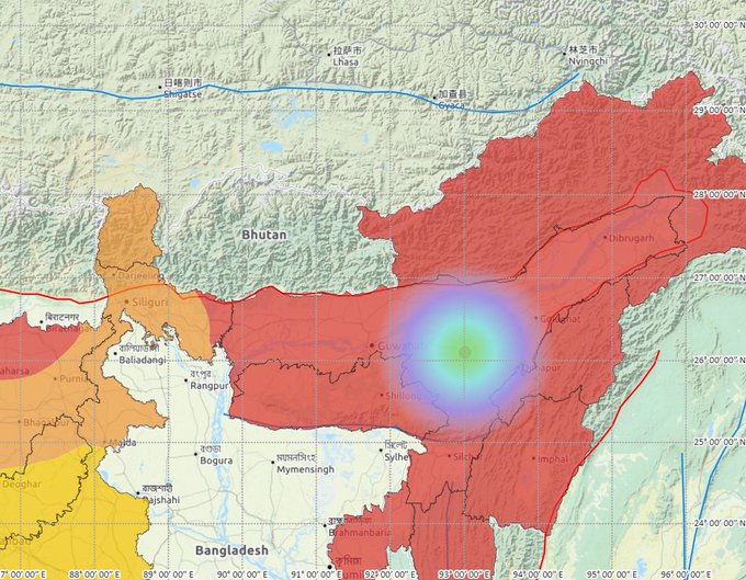 Assam Earthquake Intensity Magnitude Nagaon Tezpur India News India Tv