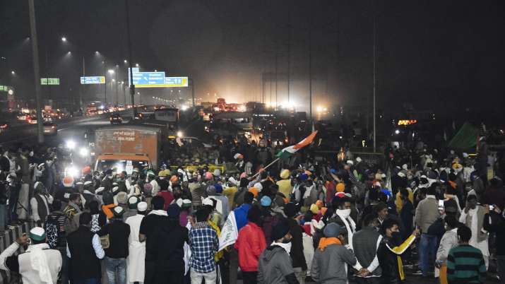 Farmers block a part of the Delhi-Meerut National Highway