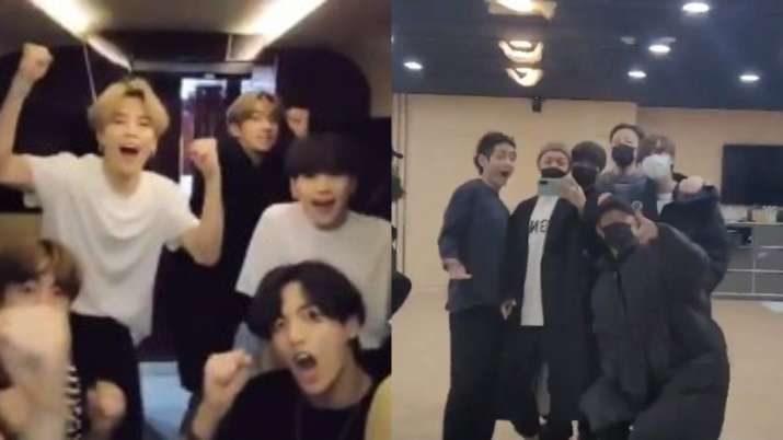 Video Bts Members Can T Stop Screaming With Happiness As They Top Billboard Hot 100 Chart Once Again Music News India Tv