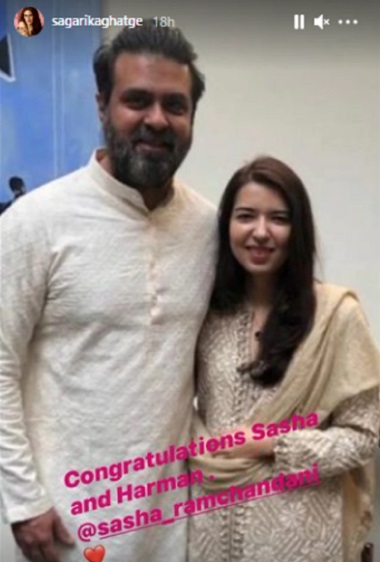 India Tv - Sagarika wished the newly engaged couple