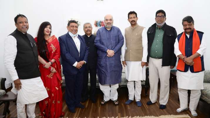 5 Former Tmc Leaders Join Bjp In Presence Of Amit Shah.